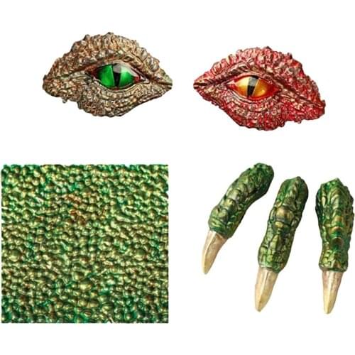 3pcs/set Dragon Dinosaur Set Eyes Skin Claws Silicone Mold Fondant Mould Cake Decor Tool Chocolate Gumpaste Mold Sugarcraft