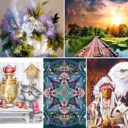 40/50/60 diamond painting 5D Full Square Diamond embroidery mosaic Cross Stitch DIY Wall Sticker home Decoration Christmas Gift