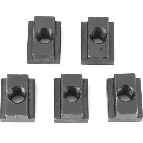 5 pcs T-Track Sliding Nuts Black Oxide Finish T Slot Nuts Threads Fit Into T-slots In Machine Tool Tables Auto Replacement Parts