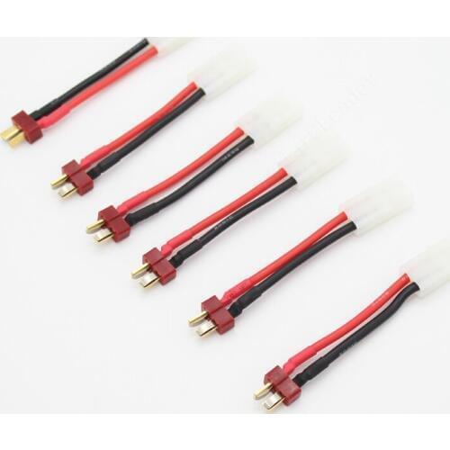 50 pcs/Lot Tamiya Female to Dean Plug Male 14 AWG Silicone Wire Connector Adapter 60mm