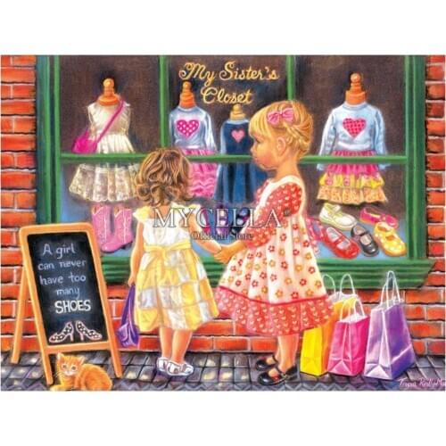 My SisterS 5D Diy Diamond Embroidery Lovely Children Full Needlework Diamond Painting Cross Stitch Craft Mosaic Christmas Gifts