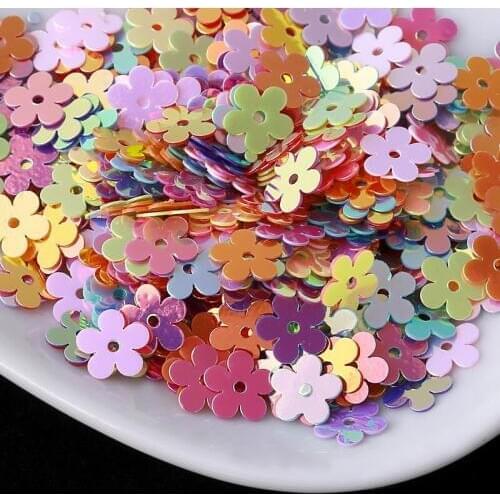 7mm Flat Flower Platting Golden Centre Hole Loose Sequin Paillette Sewing,Wedding Craft,Kids DIY Garment Accessory Mix Colors