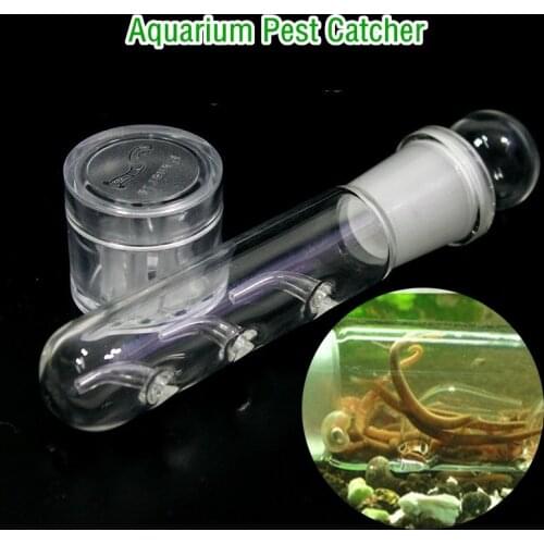 Aquarium Worm Trap Fish Tank Pest Catcher Glass Clear Leech Catcher For Planarian Flatworm Aquarium Aquatic Cleaner