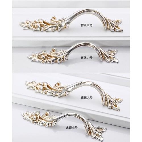 American antique retro silver handle European garden wine cabinet shoe cabinet wardrobe cabinet door drawer handle