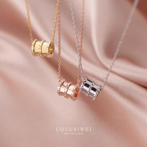 Colusiwei New Pretty Waist Choker Necklace for Women 3 Color 925 Sterling Silver Short Chain Neckalce Rose Gold Color Jewelry