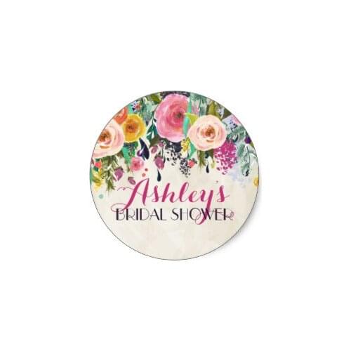 3.8cm Flower Bridal Shower Sticker