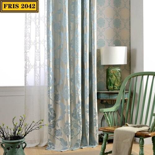 Damascus High-precision Jacquard Curtain Fabric Decorative Chinese Curtain Fabric Spot Curtains for Living Dining Room Bedroom