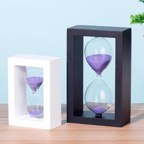1PC Wooden Hourglass Ornaments Crafts Desktop Decoration Bathroom Kitchen Sand Clock Kids Toothbrush Gift Timer Office Home