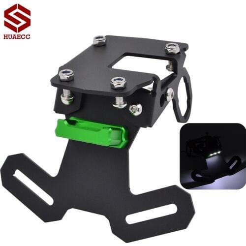 Motorcycle Rear License Plate Mount Holder and LED Light for Kawasaki Z900 2017-2020