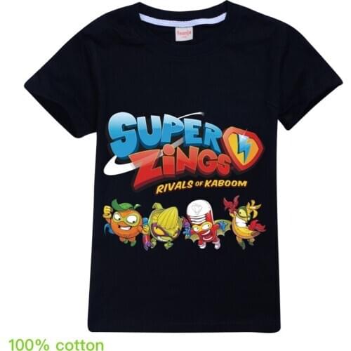 Boys/Girls super zings superzings Cartoon Print T shirt Kids Funny Clothes Children Summer Short Sleeve Baby T-shirt