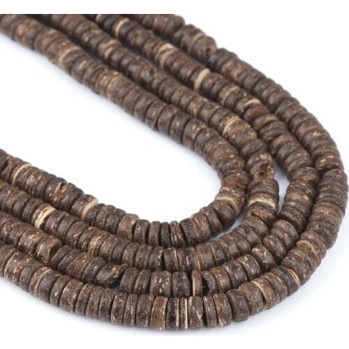 DoreenBeads Vintage Brown Coconut Shell Rondelle Loose Beads DIY Making Bracelets Necklace Fashion Jewelry 8mm, 40cm, 4 strands