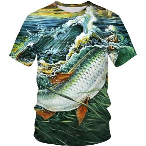 New Summer 3D Printed Fish Pattern Men / women Casual T-Shirt Fashion Trend Youth Cool Mens Hip hop Short Sleeve