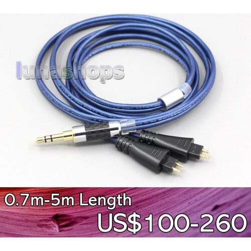 LN006445 Blue 99% Pure Silver XLR 3.5mm 2.5mm 4.4mm Earphone Cable For FOSTEX TH900 MKII MK2 TH-909 TR-X00 TH-600 Headphone