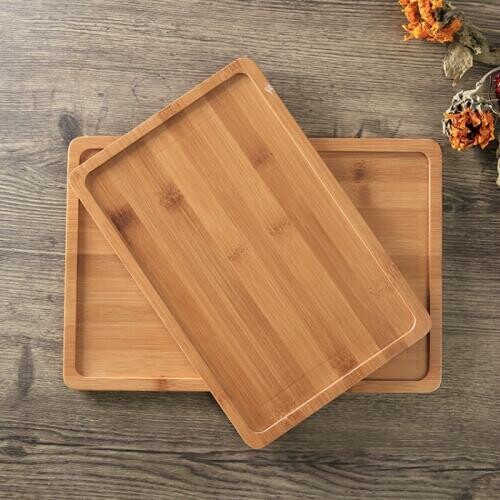 30*20cm Creative Bamboo Tray Japanese-Style Serving Plate Tea Tray Rectangular Hotel Plate Pizza Steak Sushi Dinner Plates