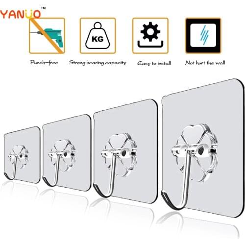 10/20 Pcs Hooks Transparent Strong Self Adhesive Door Wall Hangers Hooks Suction Heavy Load Rack Cup Sucker for Kitchen Bathroom
