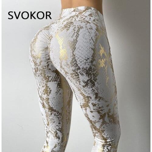 SVOKOR Tights Woman Anti Cellulite Leggings Printed High Waist Leggins Push Up Women Sport Fitness Legging Seamless