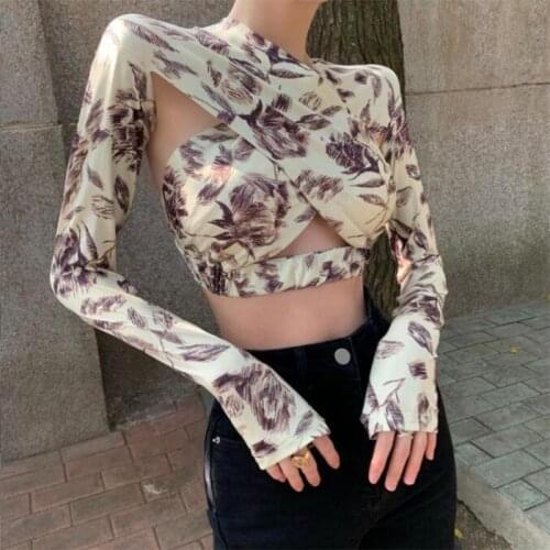 Tank Tops Female Hip Hop Bodycon Crop Shirts for Women Summer Tshirts Sexy Club Tops Cross Cut Top Sexy Fashion Slim Vest