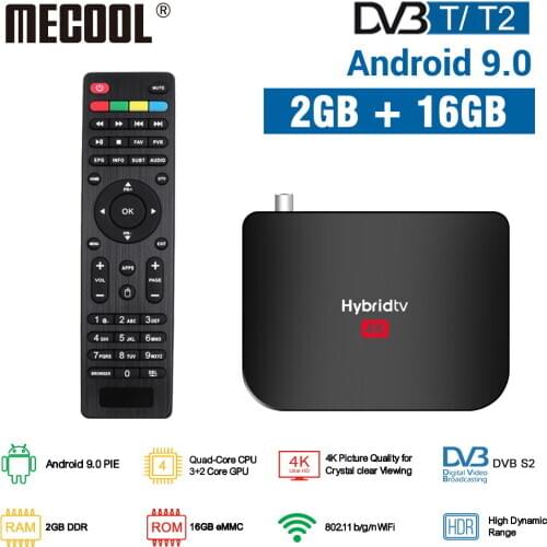 Mecool M8S PLUS Android 9.0 DVB-T2 Hybridtv TV Box Amlogic S905X2 2GB 16GB Support 4K M8S PLUS DVB T2 Terrestrial Combo Box