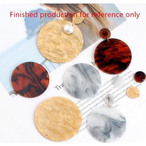 Min order 20set/lot color printing geometry rounds shape fashion acrylic beads charms diy jewelry earring pendant accessory