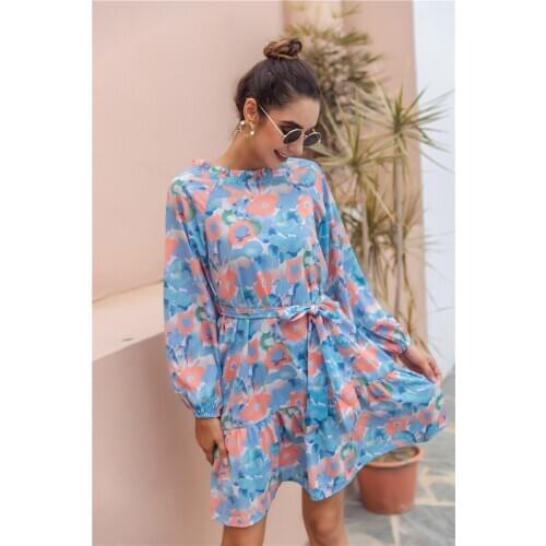The New Womens Print Long-sleeved Womens Dress Maternity Dresses for Photo Shoot Maternity Clothes Dress Women Elegant