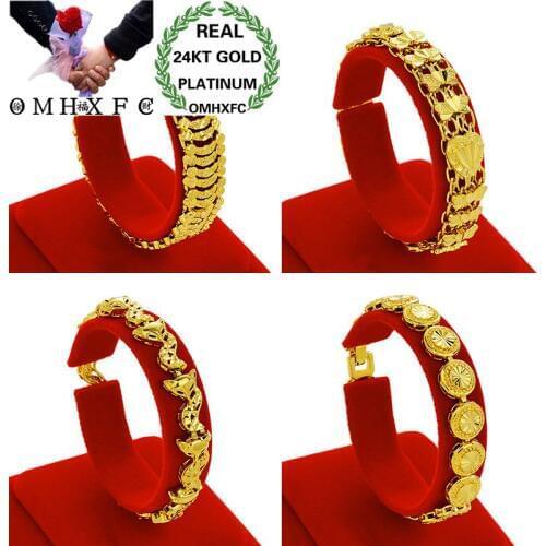 OMHXFC Wholesale European Fashion Man Male Party Birthday Wedding Gift Elegant Wide Watch Fox Heart 24KT Gold Bracelets BE267
