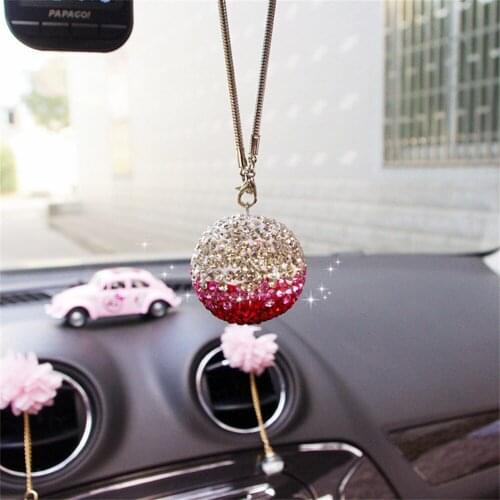 Car Pendant Decoration Crystal Ball Home Decor & Wall Hanging Adornment Diamond Lucky Ball Girl Women Handmade Gifts Ornaments