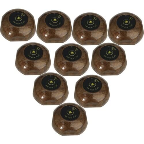 Wireless Waiter Calling Paging System 10 Button Transmitters Frequency 433MHz For Restaurant Clinic Cafe Shop