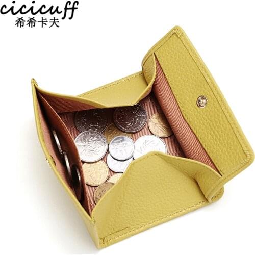 Simple Genuine Leather Coin Purse Men Small Change Pocket slim Business Card Holder Women Elegant Mini Wallet short Money Bag