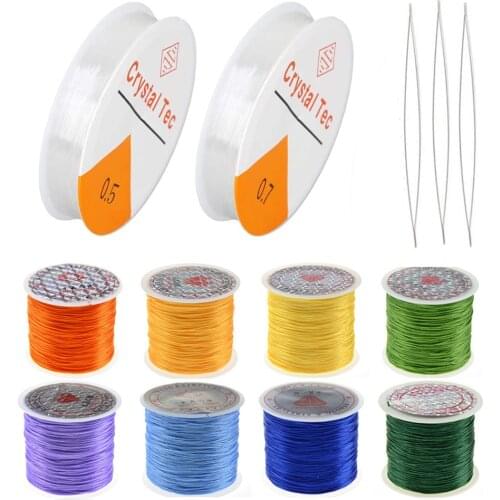 Transparent Elastic Crystal Line Beading Cord String Wire Thread for DIY Necklace Bracelet Jewelry Making Tool Beading Needles