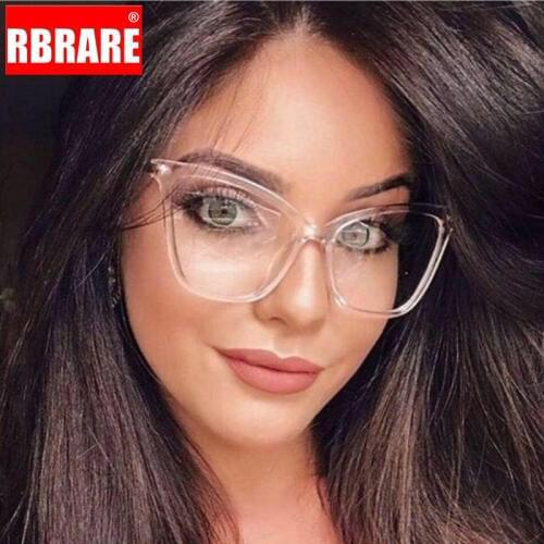 RBRARE Cat Eye Glasses Frames Women 2021 Brand Design Transparent Glsses Frame For Men Alloy Eyeglasses Female Clear Glasses