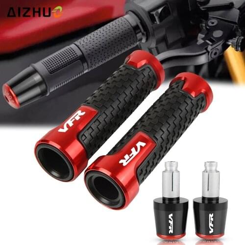 VFR FOR HONDA VFR800/F VFR800 VFR 800 F Handlebar Grips Motorcycle Handle Bar Cap End Plug LOGO 7/8'' 22MM Handlebar Grips CNC