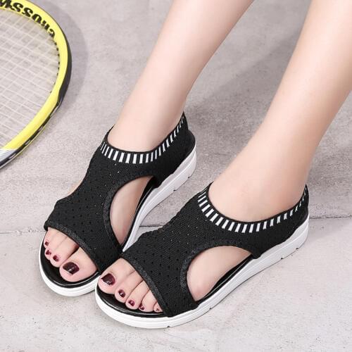 Gladiator Sandalias mujer 2020 Female Wedge Heels Shoes Women Summer Comfortable Sandals Slip-on Flat Sandals Platform Sandalias