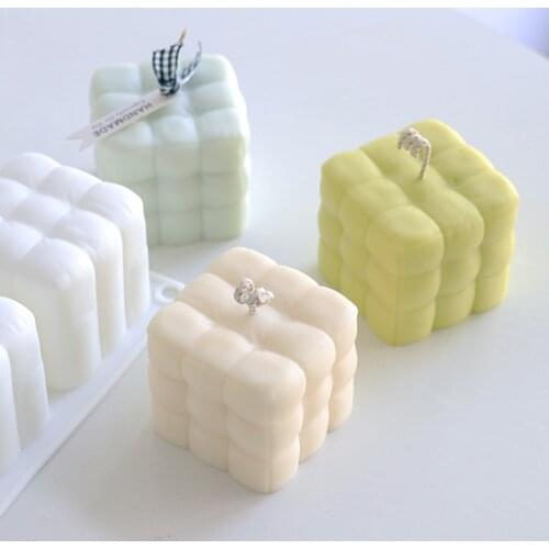 Simple Geometric Square Candle Silicone Mold Simulation Soft Package Design Home Decoration Scented Candle Decoration Diy Candle