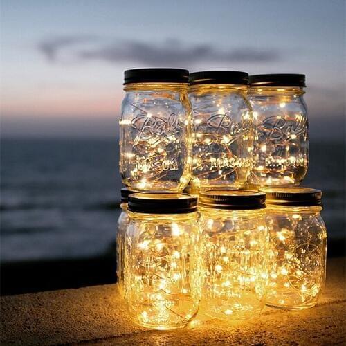 Glass Jar Solar Light Garden Solar Panels Cover Lamp Outdoor Lighting LED Night Light Brightness Sensing Luminaria Garden Decor