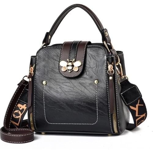 2021 PU Leather Bucket Crossbody Bags for Woman Fashion Brand Handbags Ladies Shoulder Messenger Hand Bag Simple hardware lock