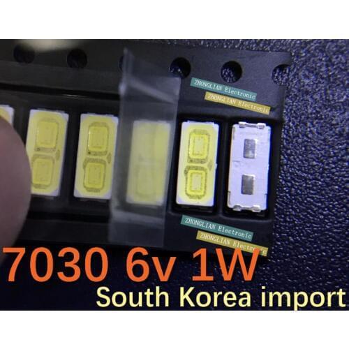 6000PCS/Lot 7030 1w 6v super bright LED lamp beads 7030 patch patch light-emitting diode LED7030 cold white
