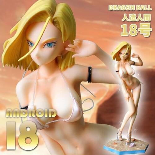 Dragon Ball Anime Goods Figure Swimsuits Cyborg No. 18 Swimsuit Bathhouse Series Model Doll Ornaments toys desk ornaments gifts