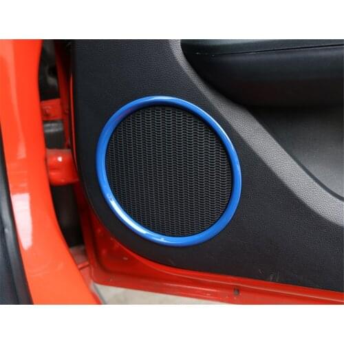 ABS Car Interior Decoration Car Door Speaker Decoration Ring for Ford Mustang 2015+ Stylish Decals Colorful Car Stickers