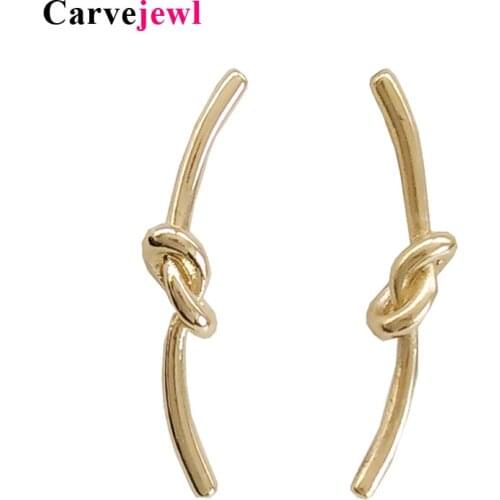 Carvejewl Vintage Design long metal Knot Stud Earrings for Women Elegant Wedding Jewelry pendientes Brincos earrings wholesale
