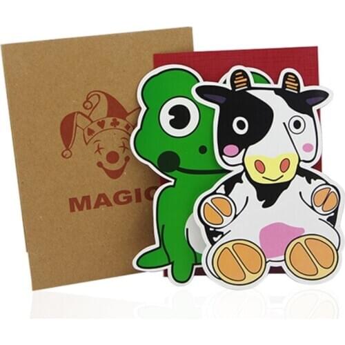 Magic Cow and Frog Magic Tricks Quick Change Card Magia Magiciain Stage Illusions Gimmick Props Comedy YH2222