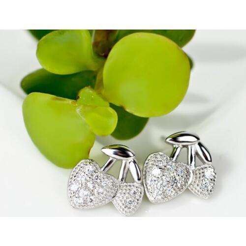 GNE0441 Hot Sale 100% Real 925 Sterling Silver Stud Earrings Sweet Cute Fruits Charming Earring, Fashion Jewelry For Women