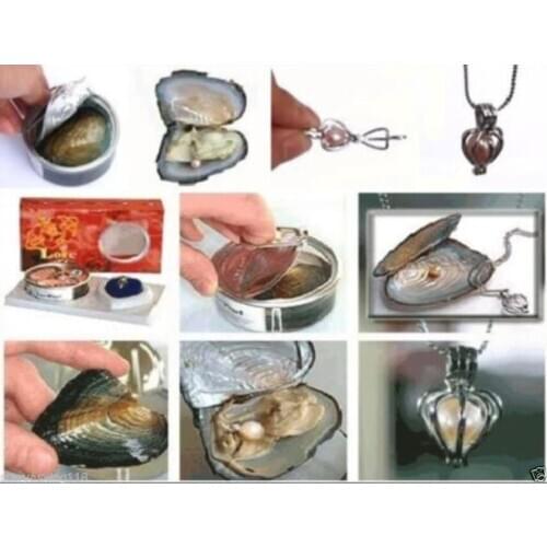 1 Set Love Wish Pearl Necklace Set Oyster Drop Pendant