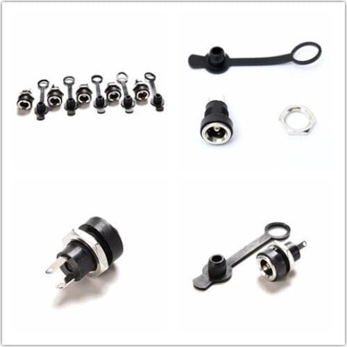 1pc/10 Pcs Waterproof 3A 5.5 x2.1mm DC Power Socket Jack Power Charger Plug Panel Mount Female Mount Connector