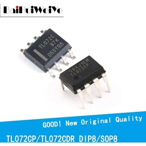 10PCS/LOT TL072CDR SOP8 TL072CP DIP8 SMD TL072 New Original IC Amplifier Chipset Good Quality