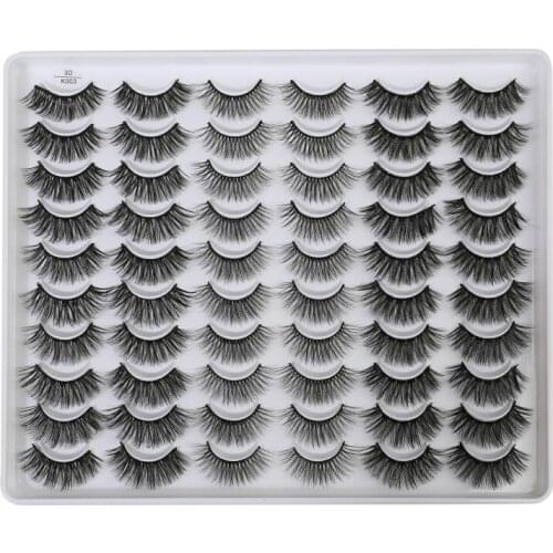 30 Pairs 3D Faux Mink Eyelashes Natural Thick False Lashes Dramatic Fake Eyelash Eyes Makeup Extension Beauty