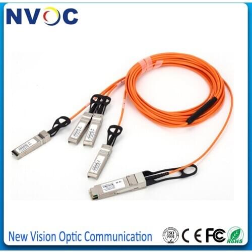 40G QSFP+ to 4*SFP+ 1M(3ft) OM2 Active Optical Cable,40G QSFP+ to 4x10G SFP+ Breakout Active Optical Cable