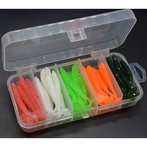 50Pcs/Lot Soft Lures Silicone Bait 5CM Goods For Fishing Sea Fishing Pva Swimbait Wobblers Artificial Tackle