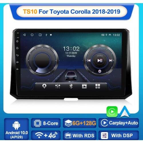MEKEDE Android10.0 6+128G Car dvd player For Toyota Corolla 11 Auris E180 2018-2019 carplay 4G LTE BT5.0 QLED screen 2din no dvd