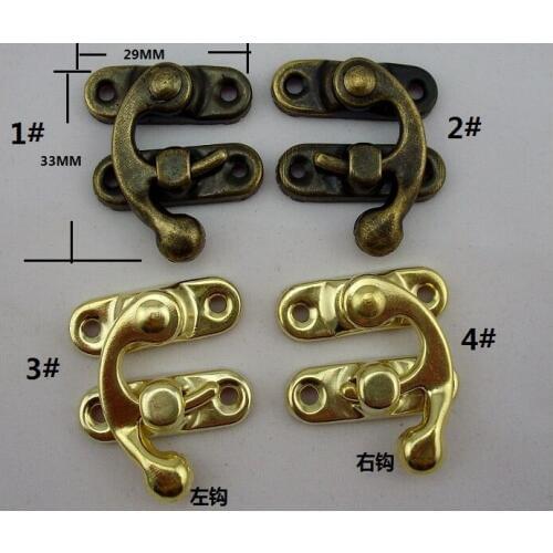 Free shipping 100pcs Wholesale Hardware accessories Metal Vintage Antique Jewelry box latches Hasp lock