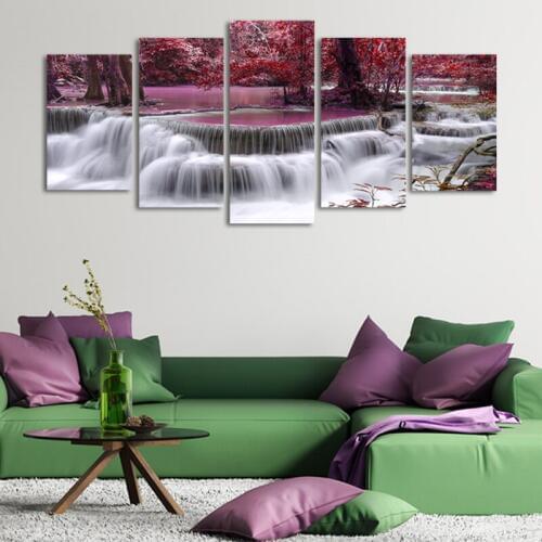 No Frame 5 Pieces HD Canvas Artl Trees Cuadros Decoracion Landscape Canvas Wall Art Home Decor For Living Room Canvas Painting